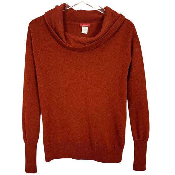 J. Crew Sweaters - J. Crew Orange Cowl Neck 100% Cashmere Sweater Size Small XS / S